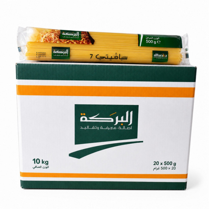 Caja espaguetis AL-BARAKA 10 kg (20 x 500 g)