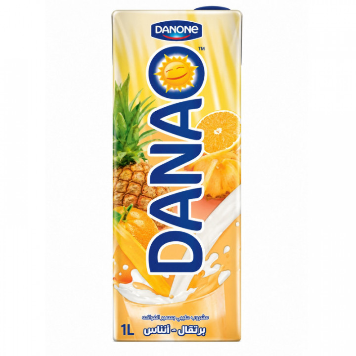 Bebida de leche y frutas DANAO naranja y piña 1 L