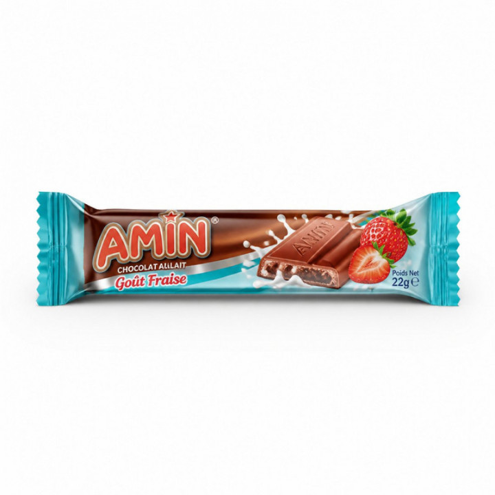 Chocolate con leche sabor fresa AMIN 22 g