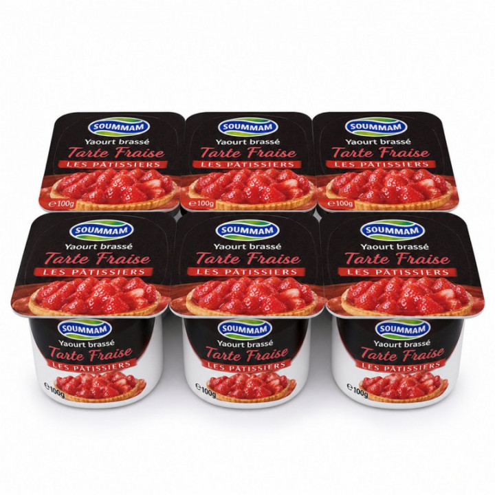 Yogur tarta de fresa SOUMMAM pack 6 x 100 g