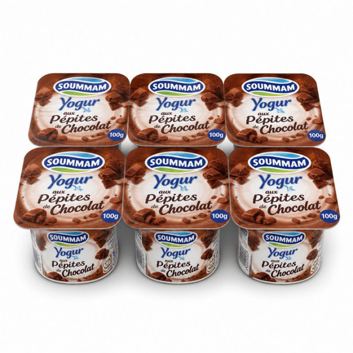 Yogur con pepitas de chocolate SOUMMAM pack 6 x 100 g