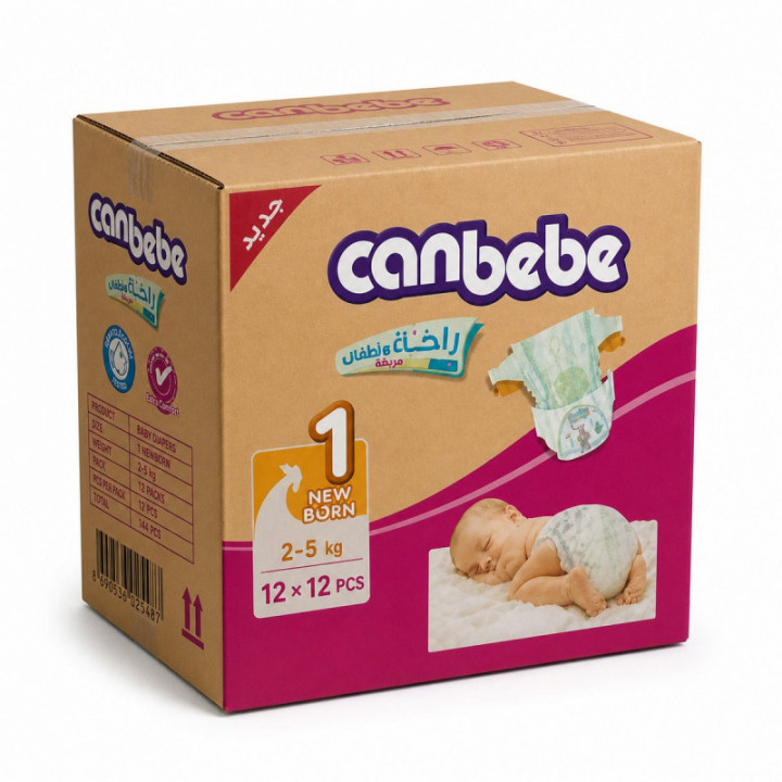 Caja pañales CANBEBE talla 1 - 12 x 12 u
