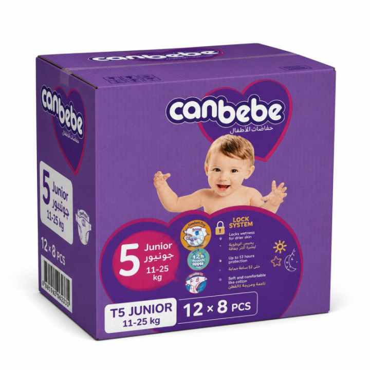 Caja pañales CANBEBE talla 5 - 12 x 8 u
