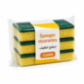 Esponjas amarillas con estropajo verde 3 unidades