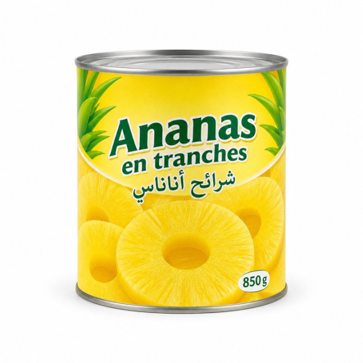 Piña en rodajas en conserva 850 g