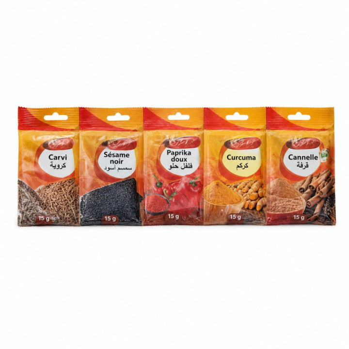 Surtido de cinco especias 5 x 15 g